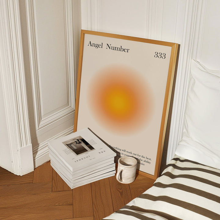 Angel Number 333 Alignment Orange Aura Wall Art - Style My Wall