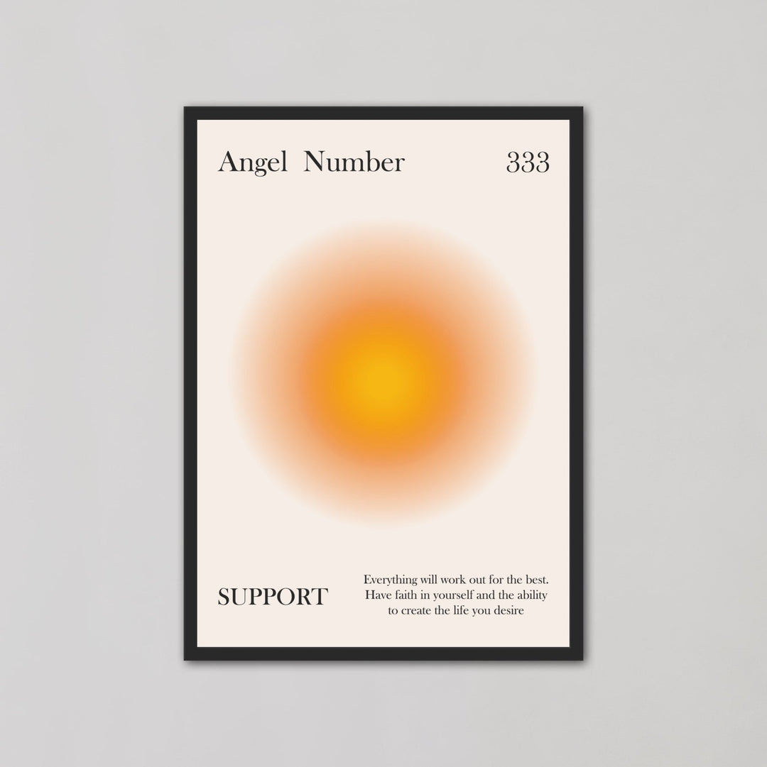 Angel Number 333 Alignment Orange Aura Wall Art - Style My Wall