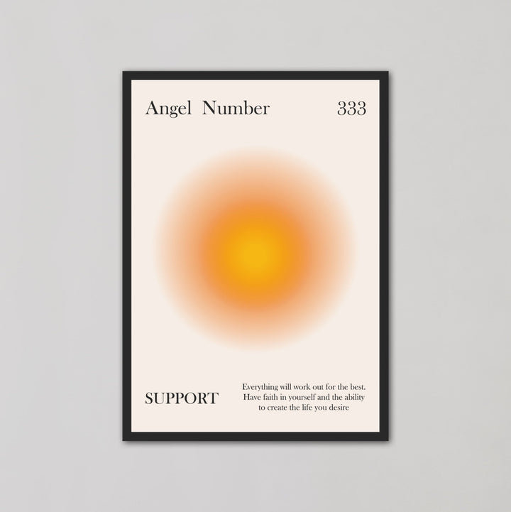 Angel Number 333 Alignment Orange Aura Wall Art - Style My Wall