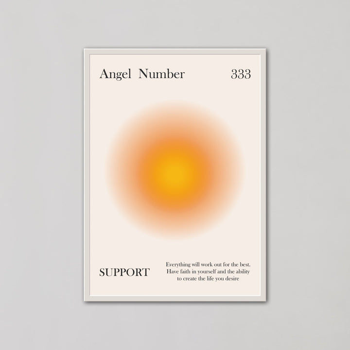 Angel Number 333 Alignment Orange Aura Wall Art - Style My Wall