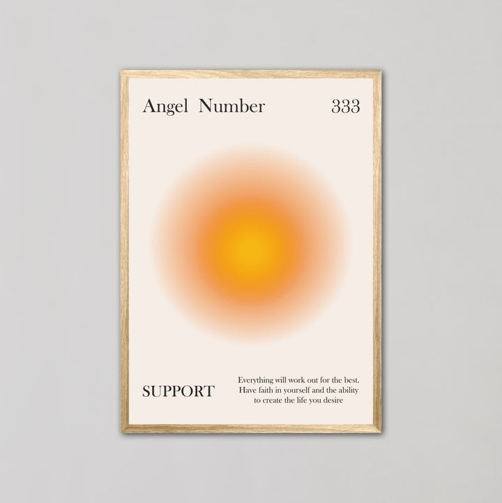 Angel Number 333 Alignment Orange Aura Wall Art - Style My Wall