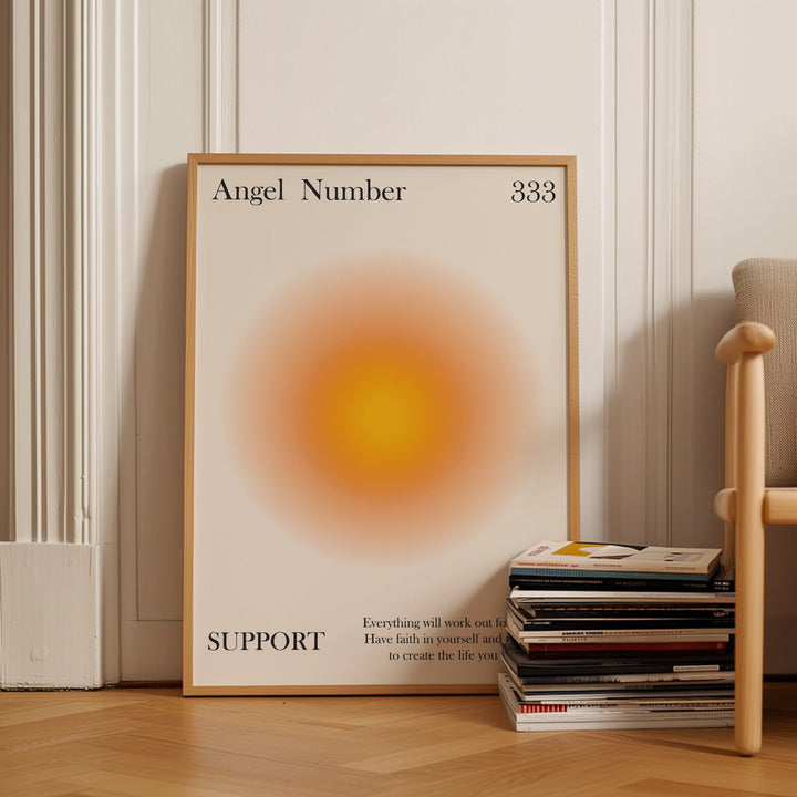 Angel Number 333 Alignment Orange Aura Wall Art - Style My Wall