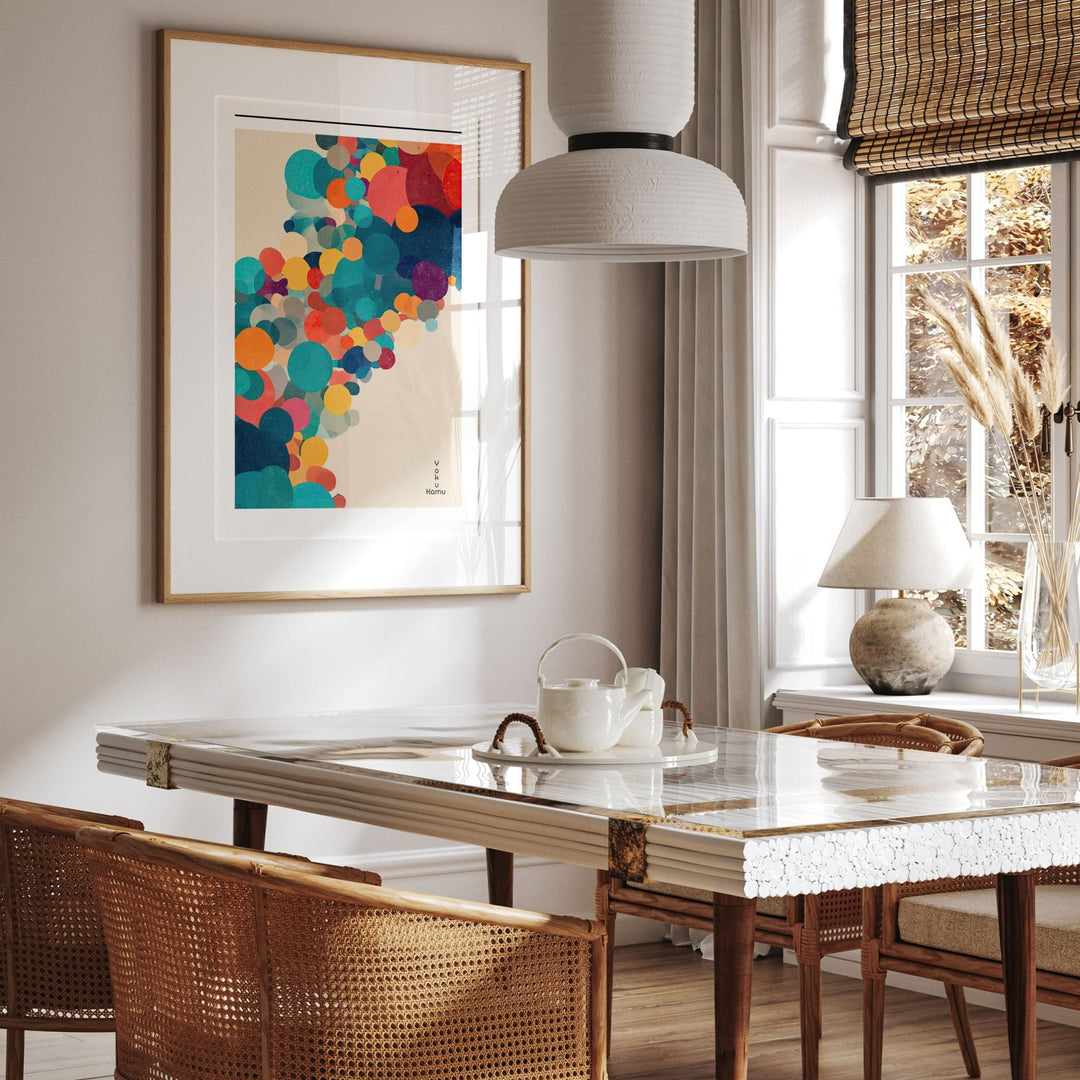 kitchen wall art japanese yayoi kusama inspired abstract