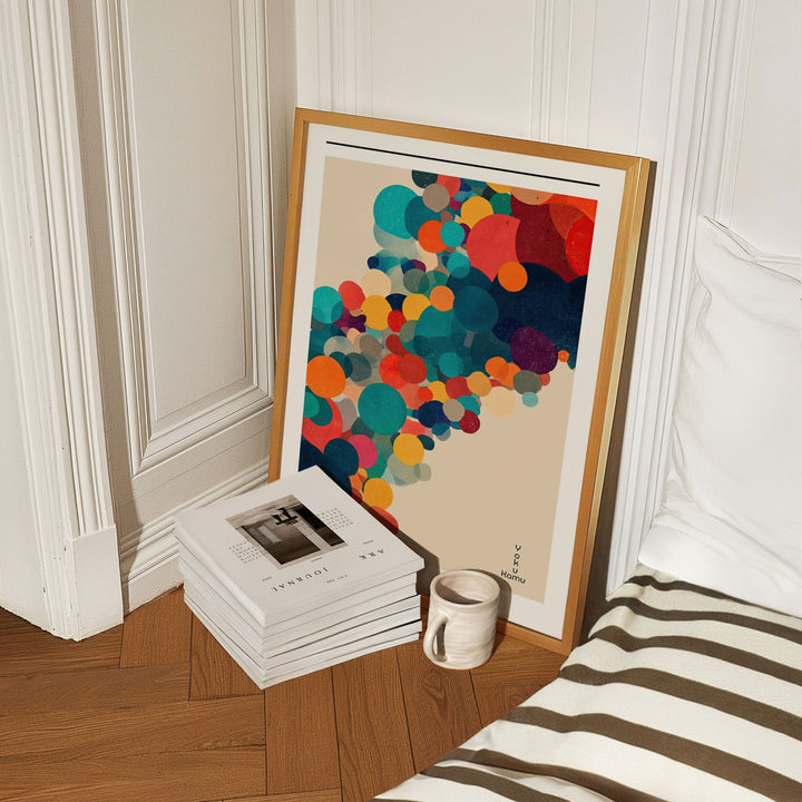 Yayoi Kusama inspired wall art print abstract japanese