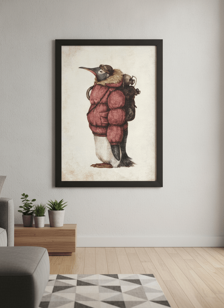 Modern wall art styled above a sofa in a neutral living room