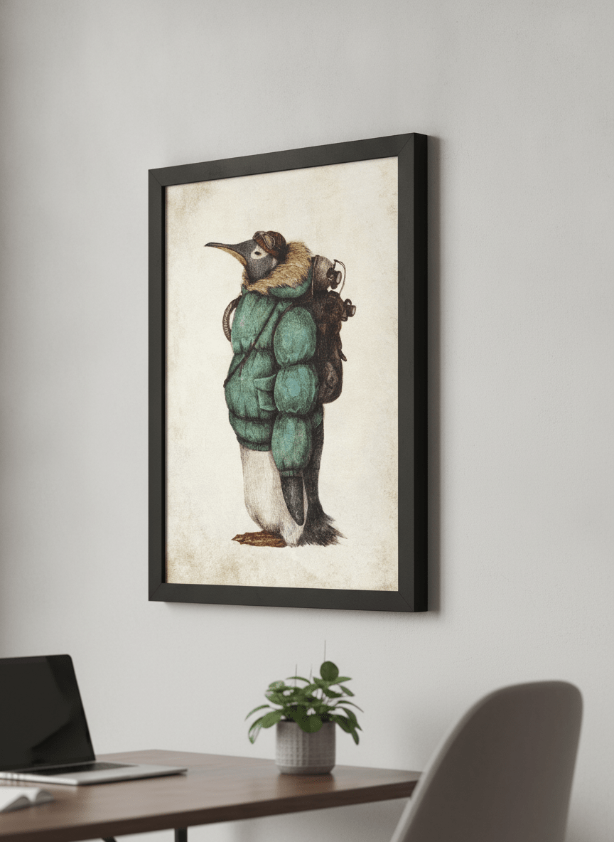 Contemporary wall art featured in a bright modern office workspace