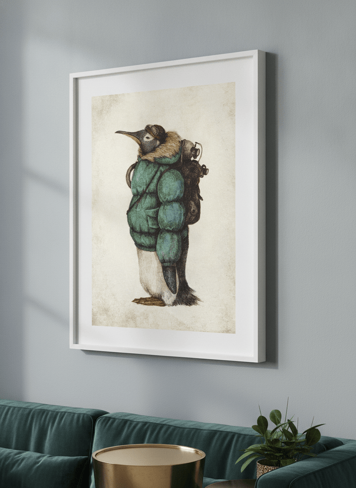 Modern wall art styled above a sofa in a neutral living room