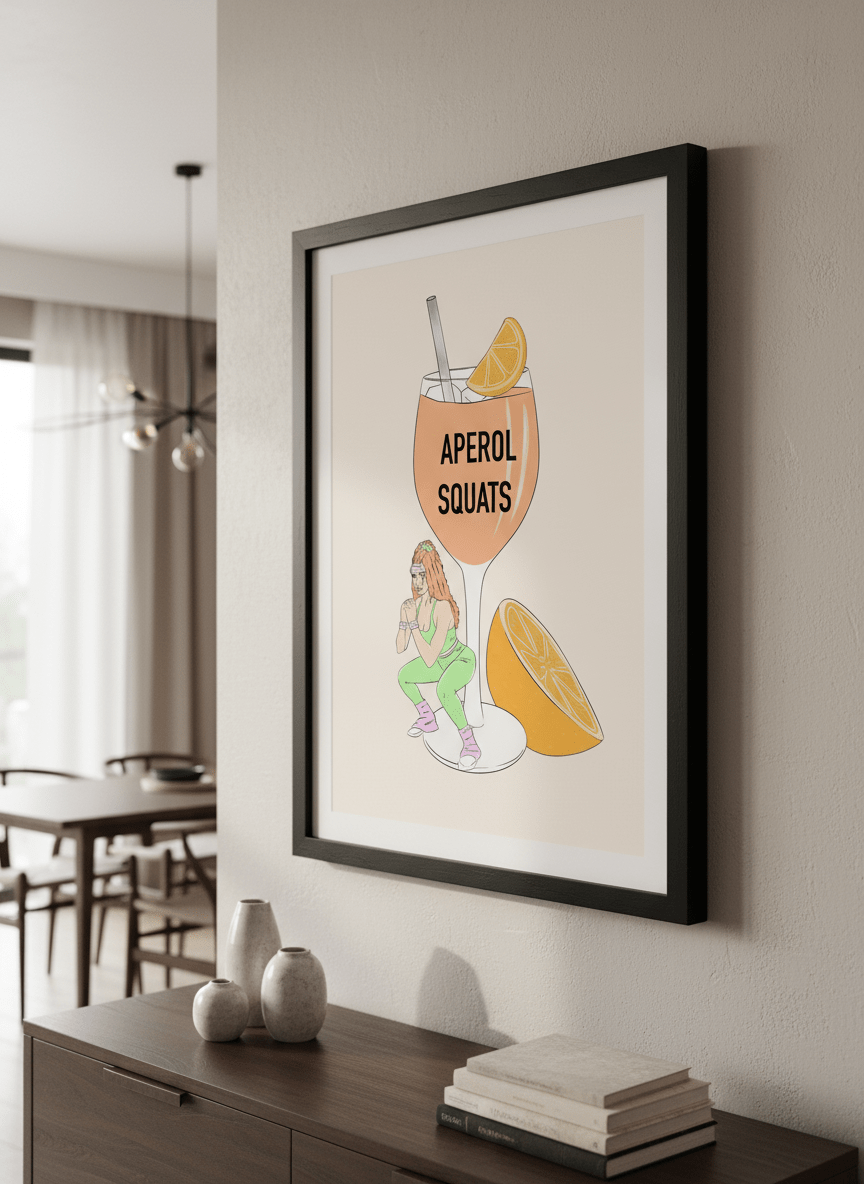 Wall art styled above a dining table in a contemporary home