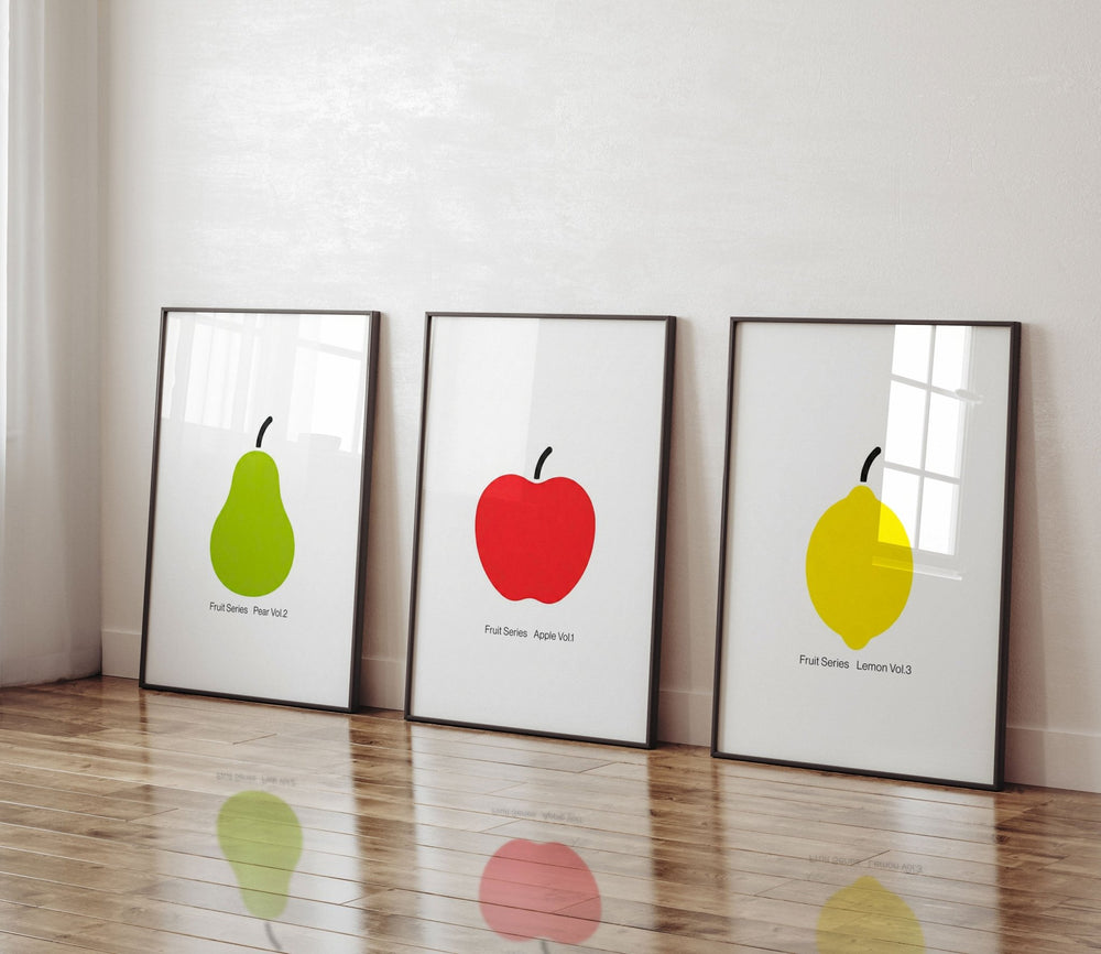 Apple Pear & Lemon Fruit Series Trio Vol.1 wall - art - picture - poster
