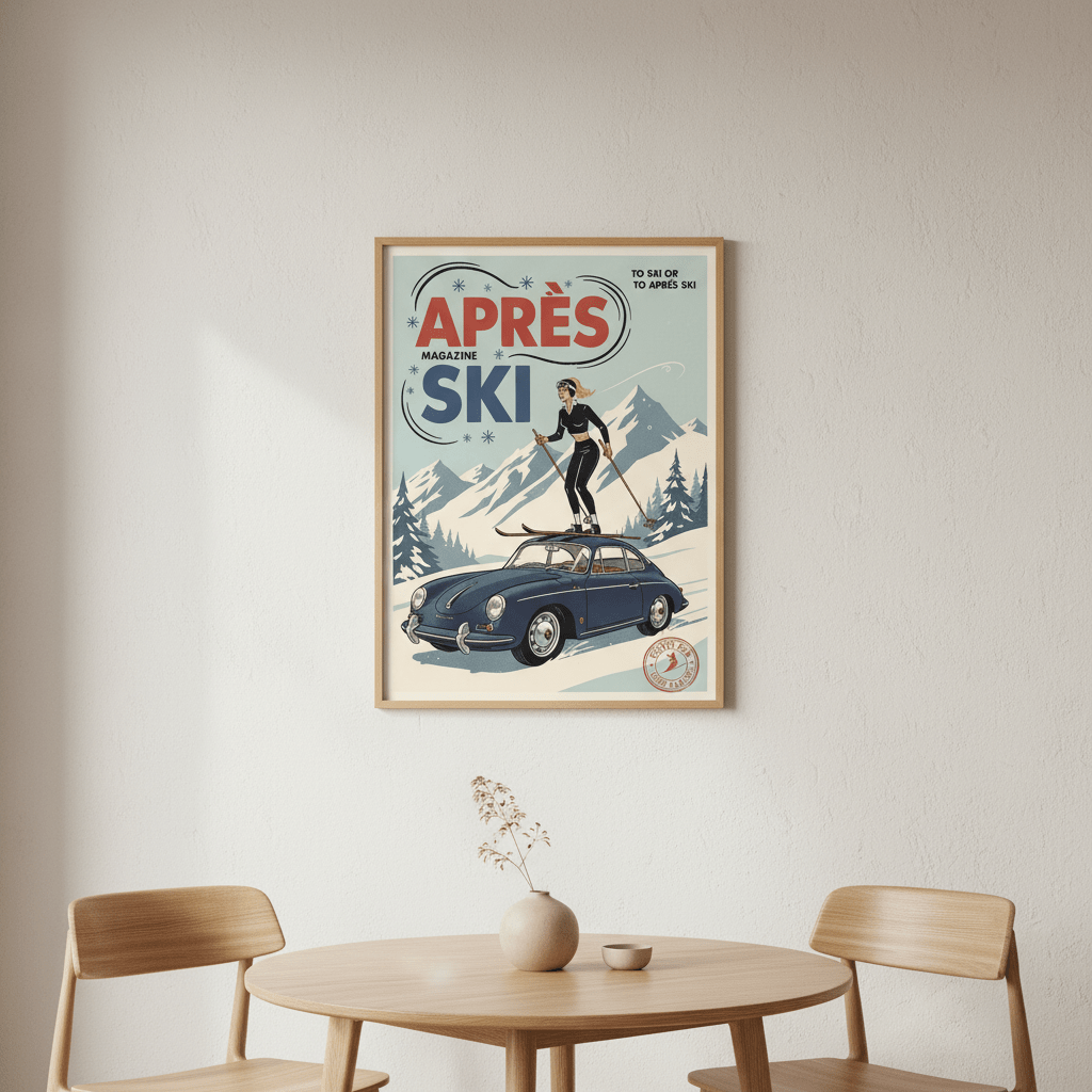 Apres Ski Magazine Vintage Retro Poster Print wall - art - picture - poster