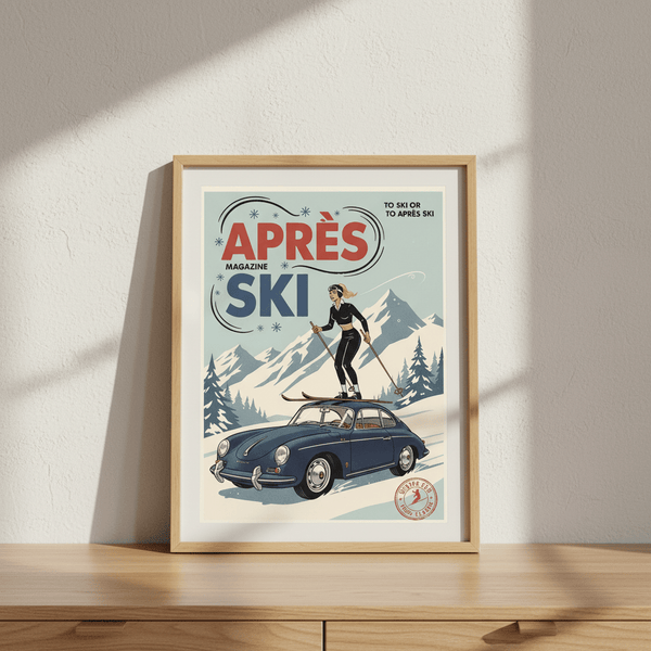 Apres Ski Magazine Vintage Retro Poster Print