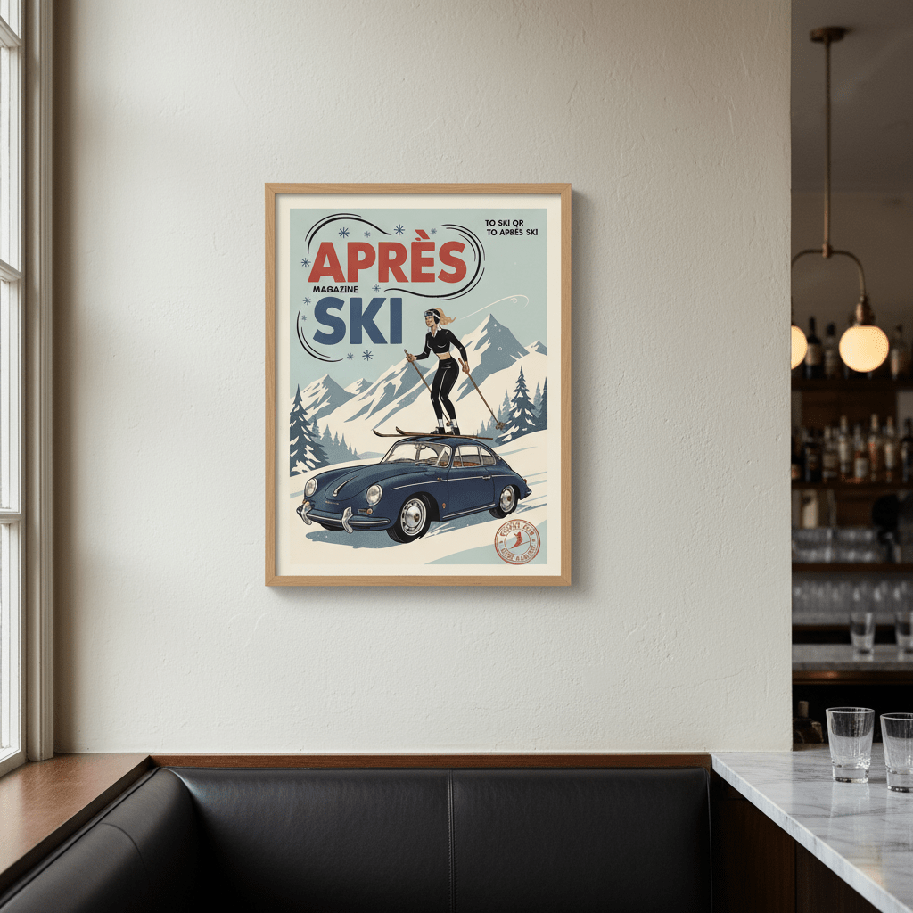 Apres Ski Magazine Vintage Retro Poster Print wall - art - picture - poster