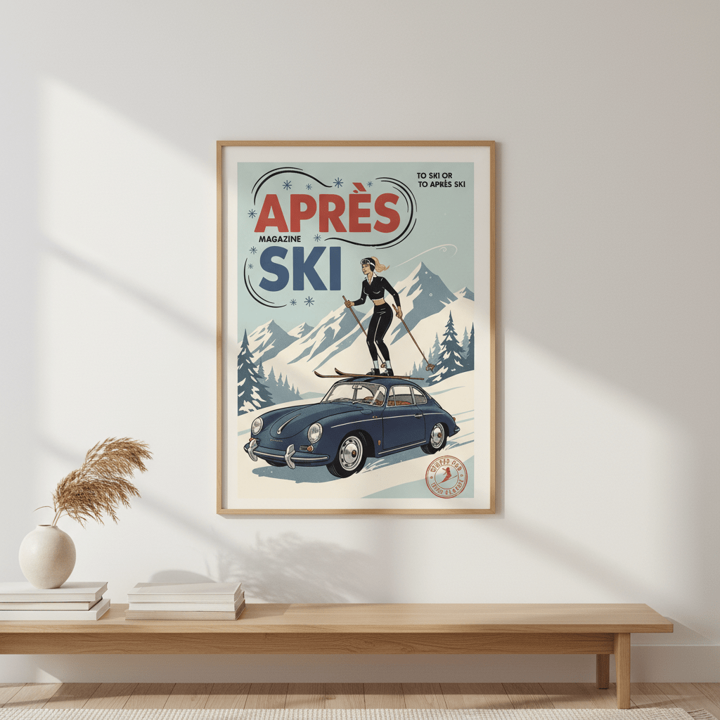 Apres Ski Magazine Vintage Retro Poster Print wall - art - picture - poster