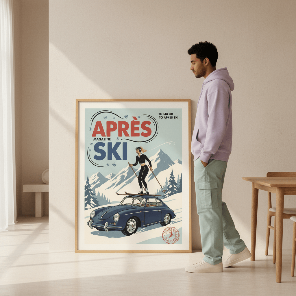 Apres Ski Magazine Vintage Retro Poster Print wall - art - picture - poster