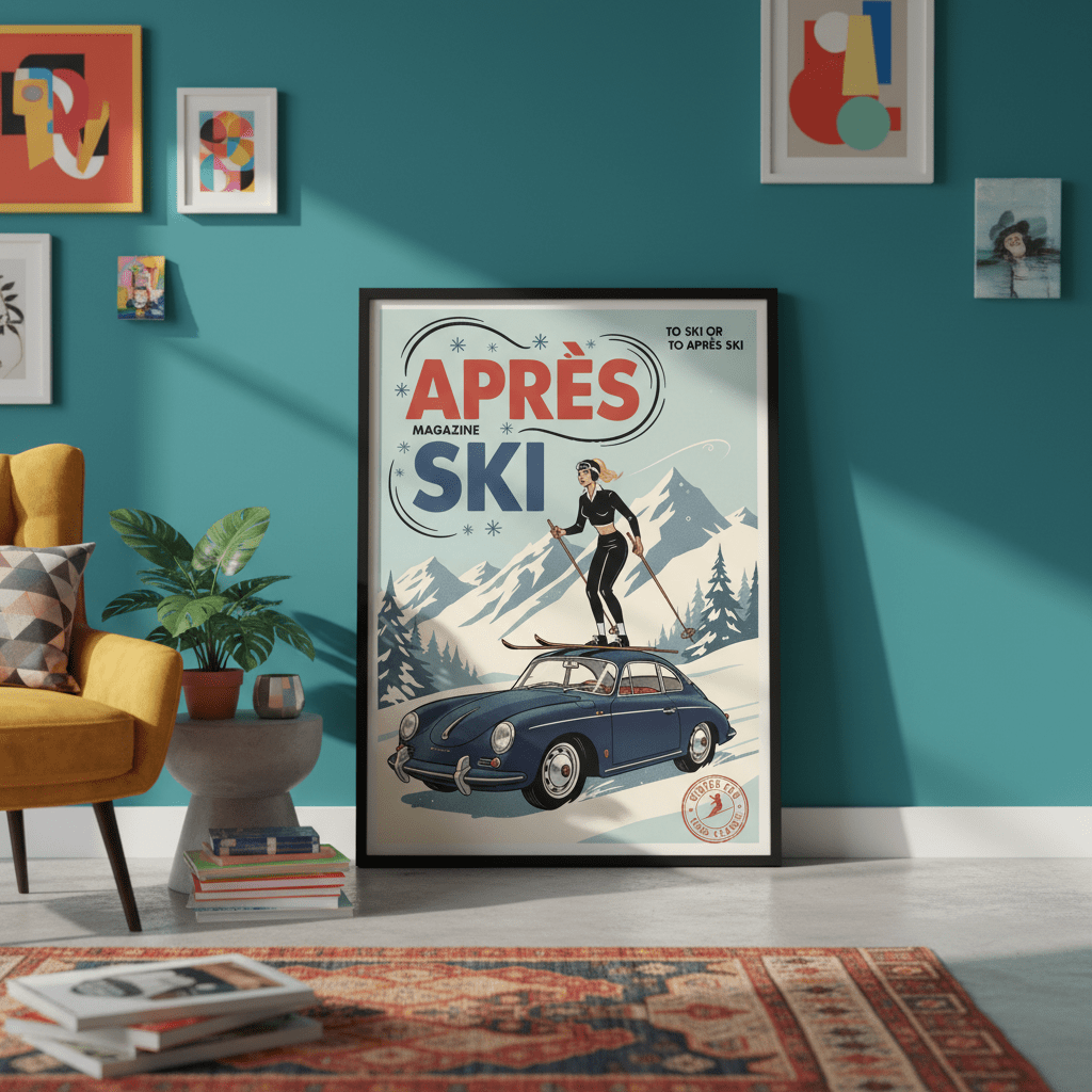 Apres Ski Magazine Vintage Retro Poster Print wall - art - picture - poster
