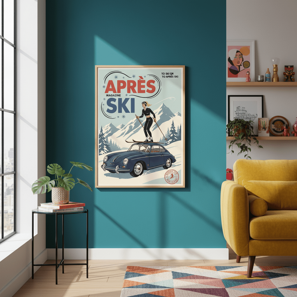 Apres Ski Magazine Vintage Retro Poster Print wall - art - picture - poster