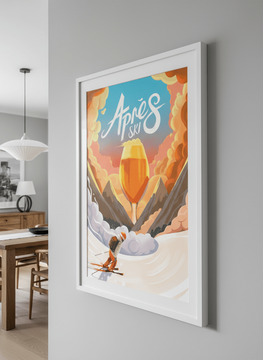 Wall art styled above a dining table in a contemporary home