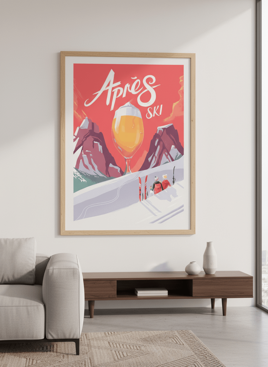 Modern wall art styled above a sofa in a neutral living room