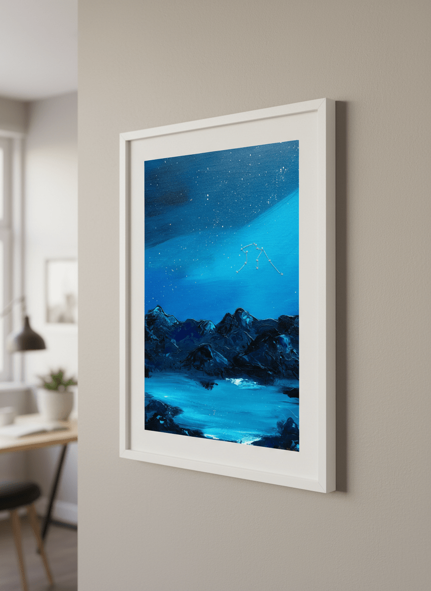 Contemporary wall art featured in a bright modern office workspace