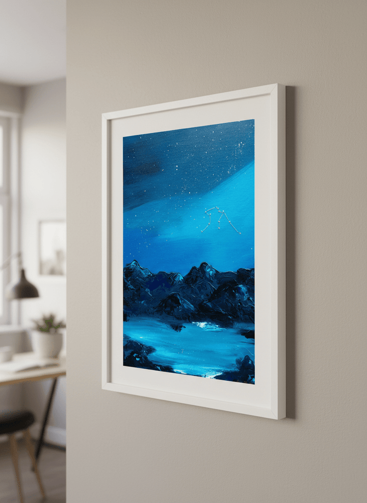 Contemporary wall art featured in a bright modern office workspace