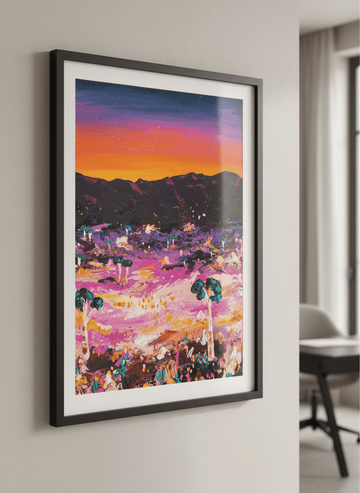 Contemporary wall art featured in a bright modern office workspace