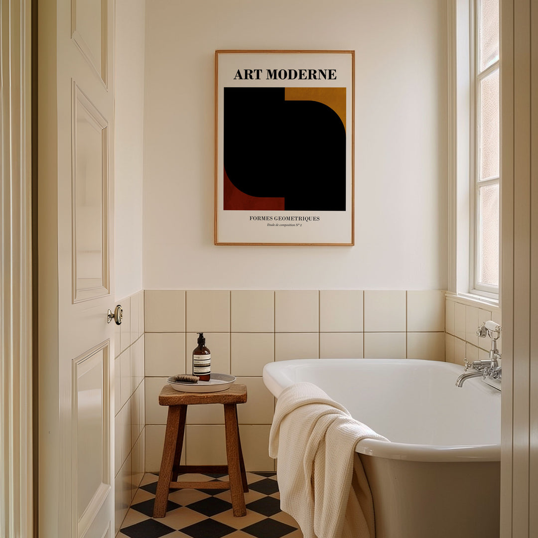 art moderne black abstract wall art bathroom