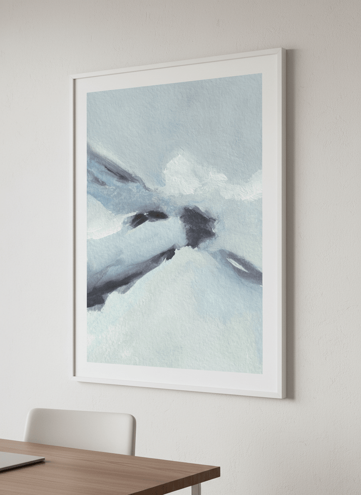 Contemporary wall art featured in a bright modern office workspace