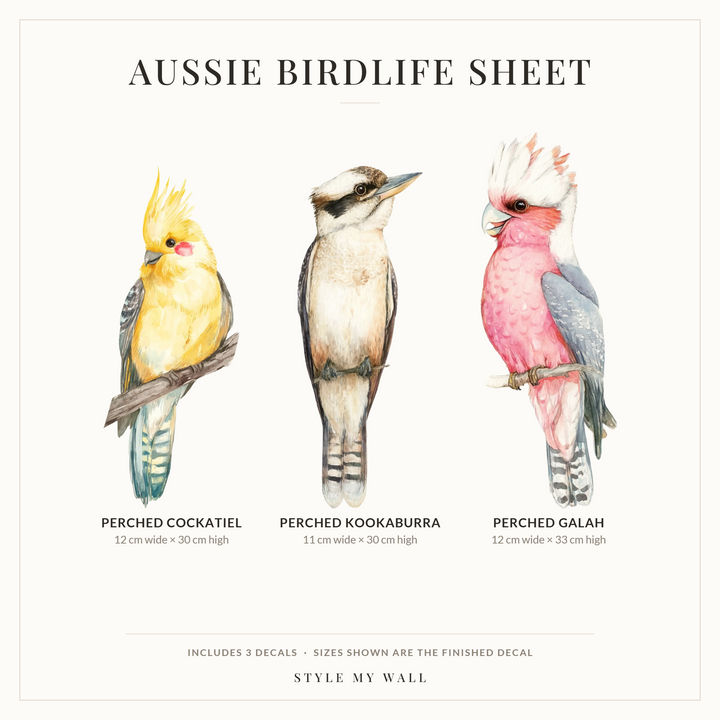 Aussie Birdlife Wall Decal Set