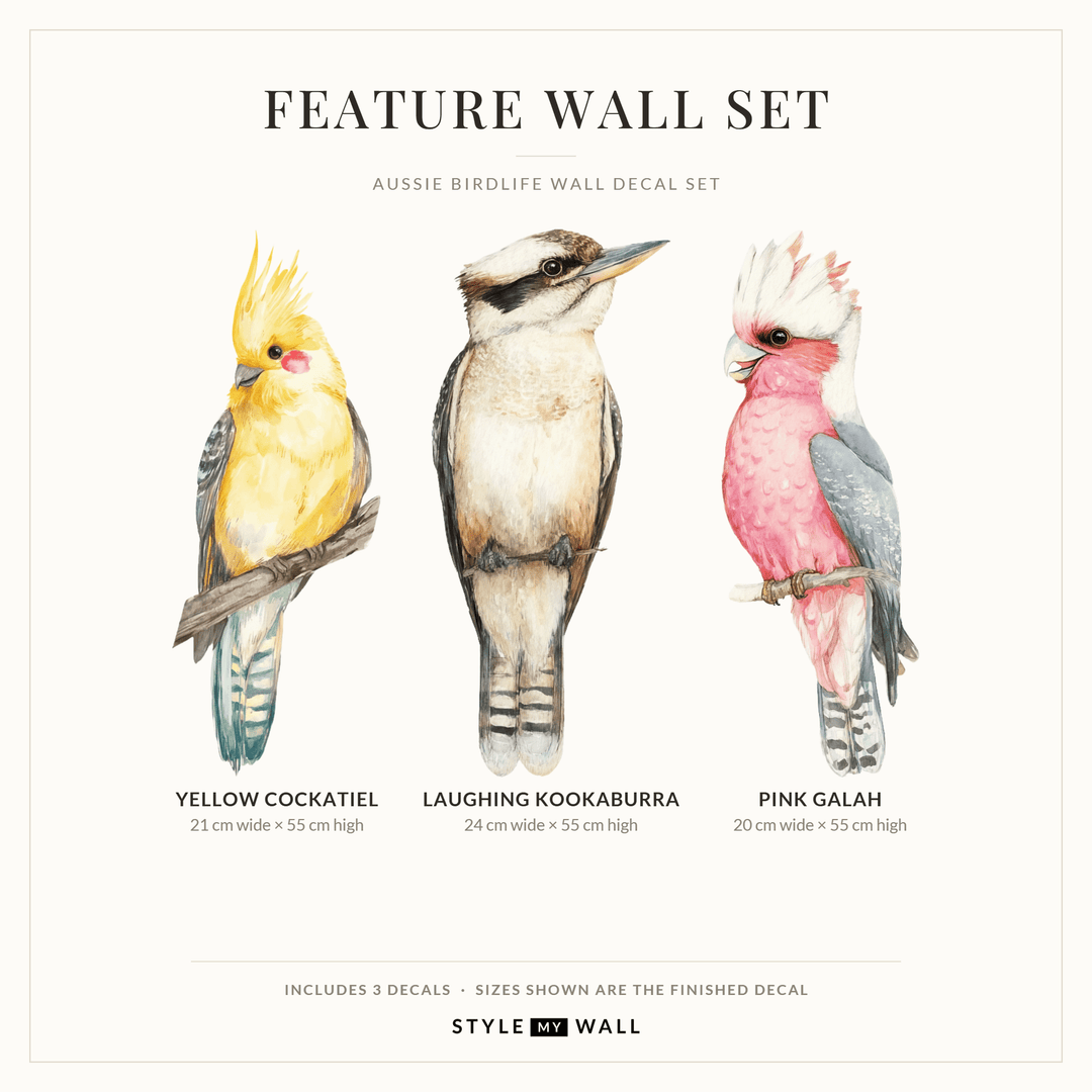 Aussie Birdlife Wall Decal Set wall-art-picture-poster