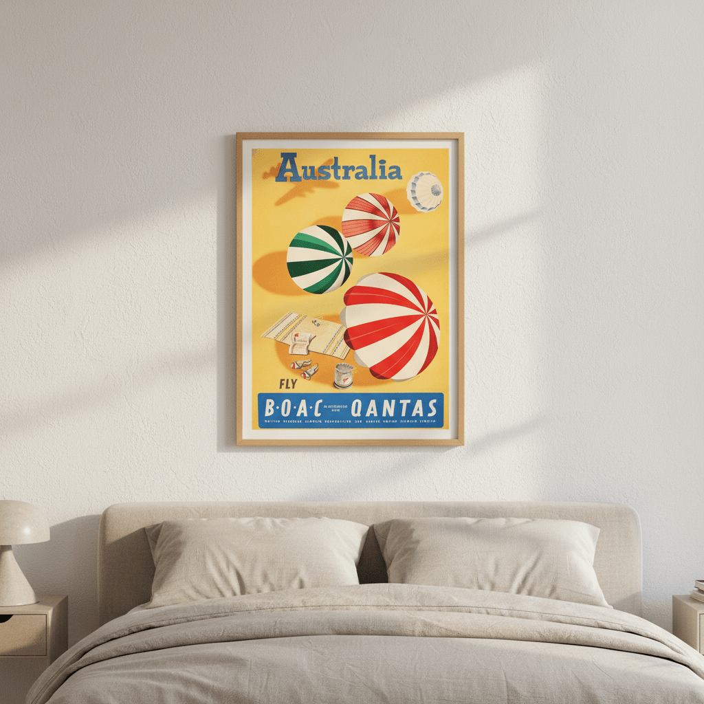 Australia Qantas Airlines Vintage Wall Art Print wall - art - picture - poster