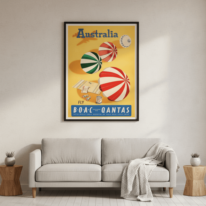 Australia Qantas Airlines Vintage Wall Art Print wall - art - picture - poster