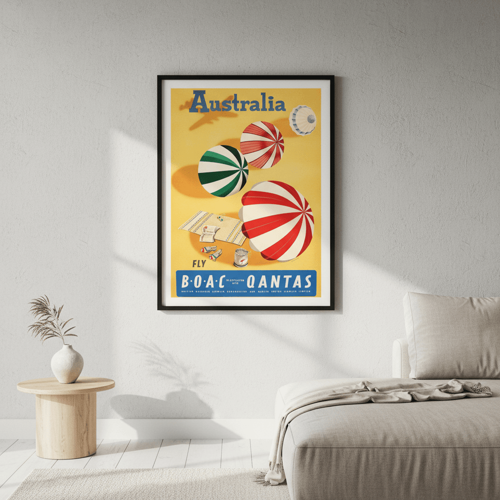 Australia Qantas Airlines Vintage Wall Art Print wall - art - picture - poster