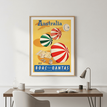 Australia Qantas Airlines Vintage Wall Art Print wall - art - picture - poster