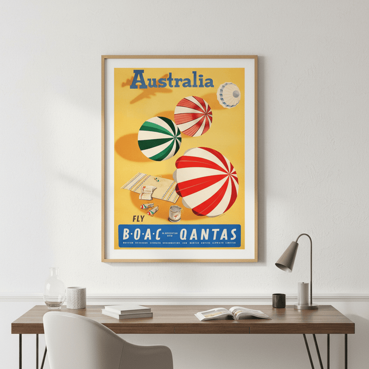 Australia Qantas Airlines Vintage Wall Art Print wall - art - picture - poster