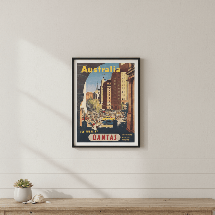 Australia Qantas Sydney Retro Wall Art Print wall - art - picture - poster