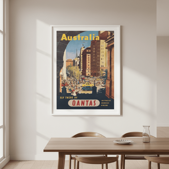 Australia Qantas Sydney Retro Wall Art Print wall - art - picture - poster