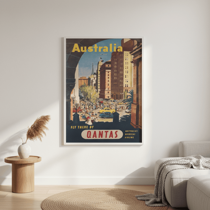 Australia Qantas Sydney Retro Wall Art Print wall - art - picture - poster