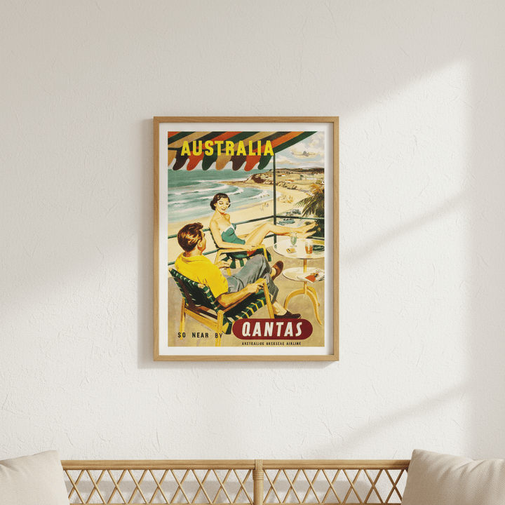 Australia Qantas Vintage Advertisement Wall Art Print wall - art - picture - poster