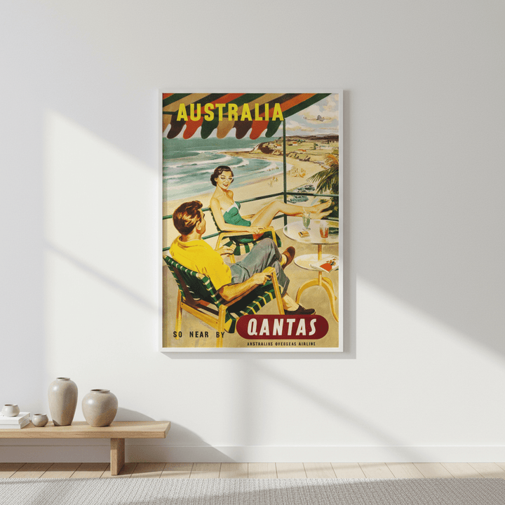 Australia Qantas Vintage Advertisement Wall Art Print wall - art - picture - poster