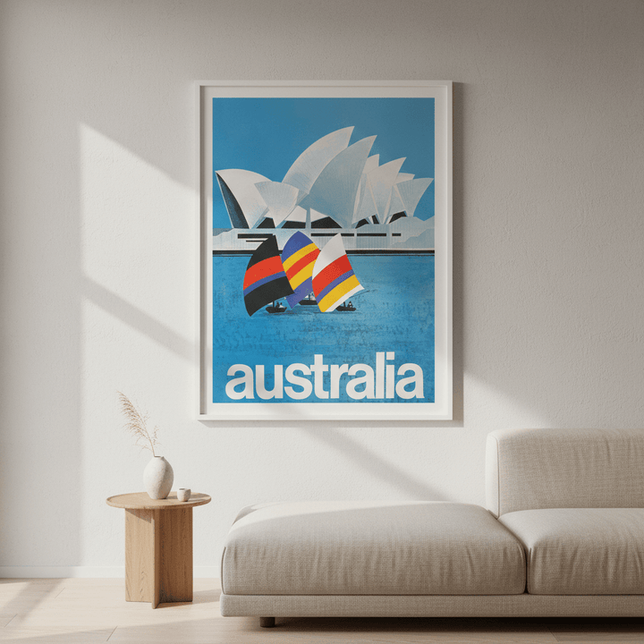 Australia Sydney Harbour Bridge Sail Retro Wall Art Print wall - art - picture - poster