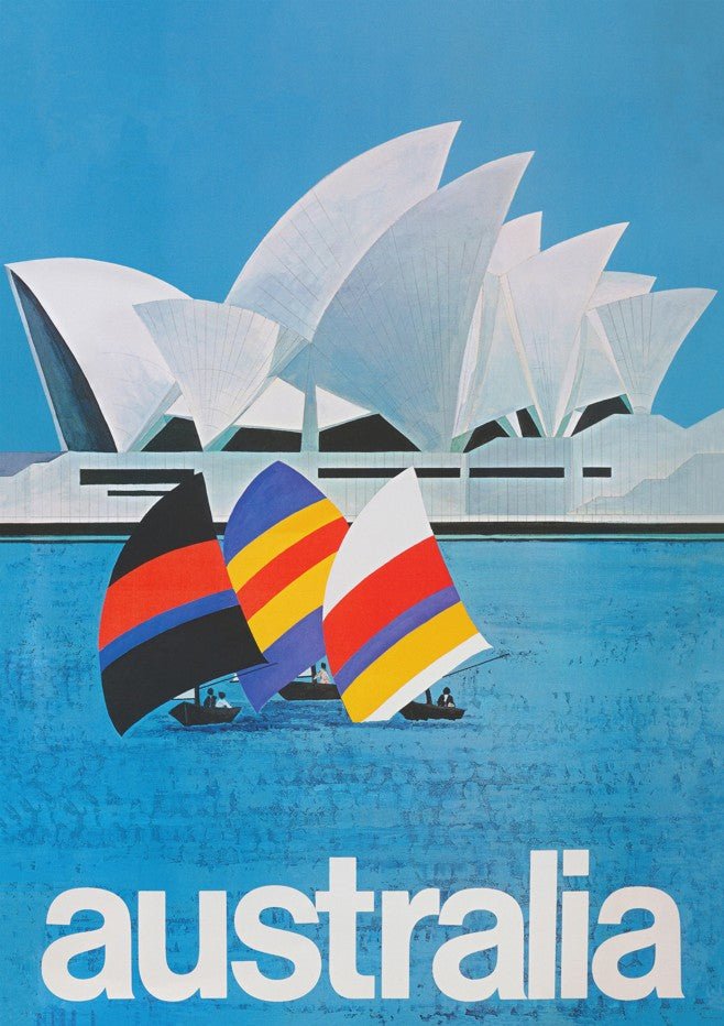 Australia Sydney Harbour Bridge Sail Retro Wall Art Print