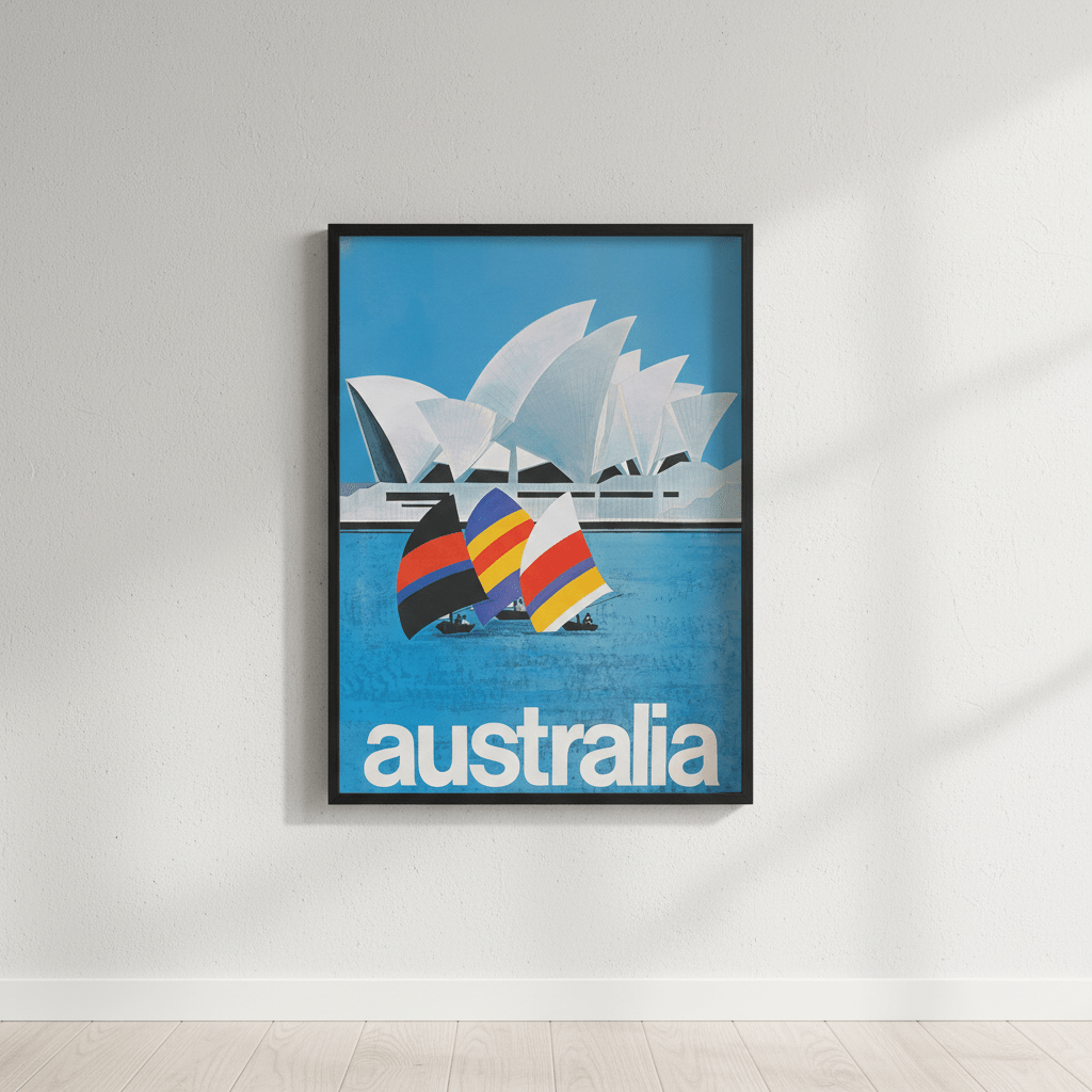 Australia Sydney Harbour Bridge Sail Retro Wall Art Print wall - art - picture - poster