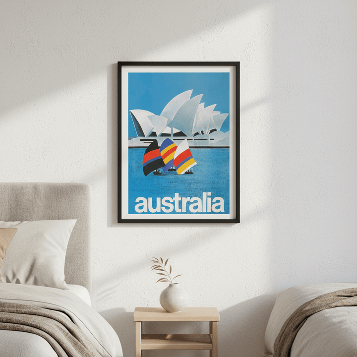 Australia Sydney Harbour Bridge Sail Retro Wall Art Print wall - art - picture - poster