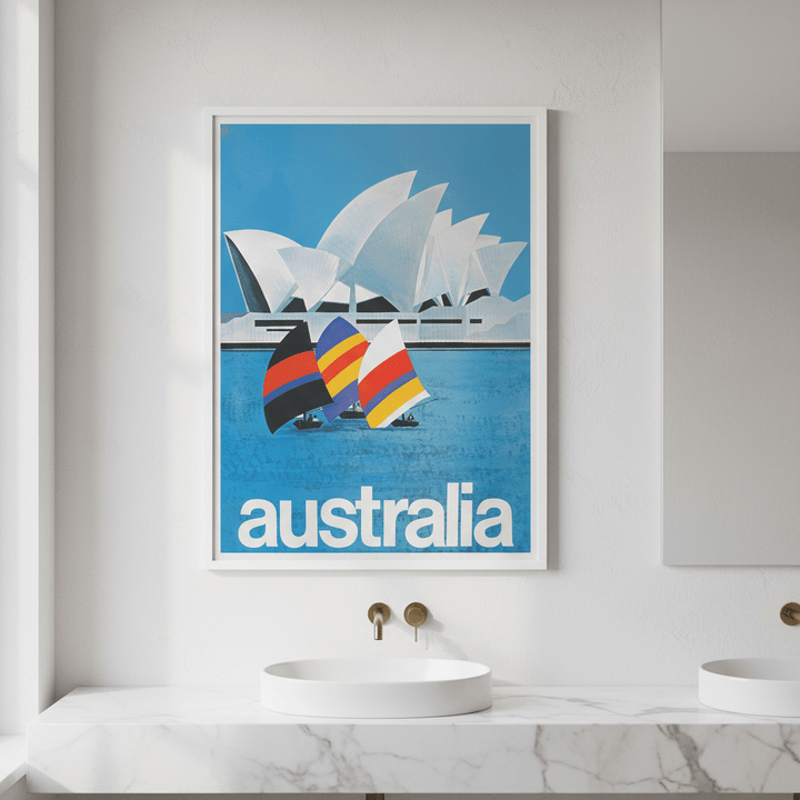 Australia Sydney Harbour Bridge Sail Retro Wall Art Print wall - art - picture - poster