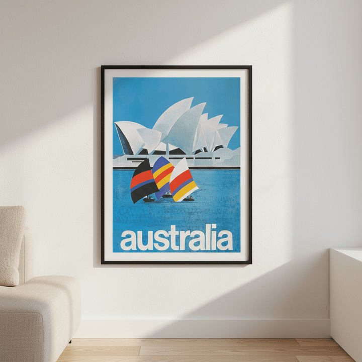 Australia Sydney Harbour Bridge Sail Retro Wall Art Print wall - art - picture - poster