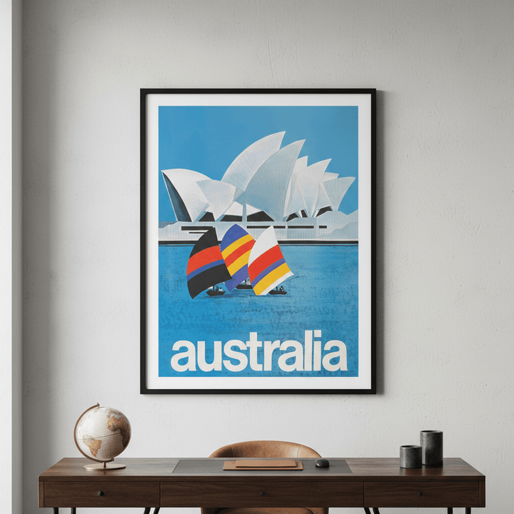 Australia Sydney Harbour Bridge Sail Retro Wall Art Print wall - art - picture - poster