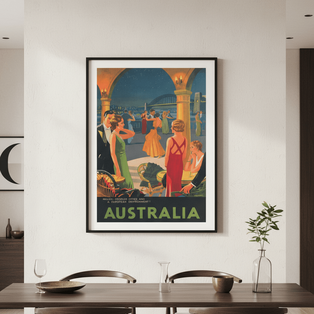 Australia Vintage Retro Wall Art Print wall - art - picture - poster