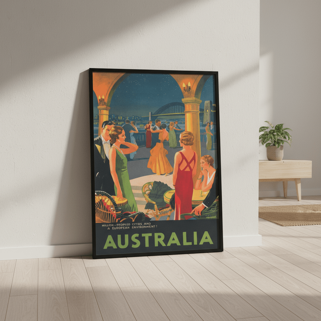Australia Vintage Retro Wall Art Print wall - art - picture - poster