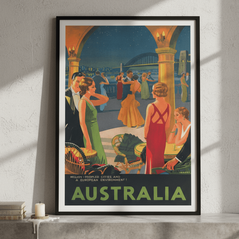 Australia Vintage Retro Wall Art Print wall - art - picture - poster