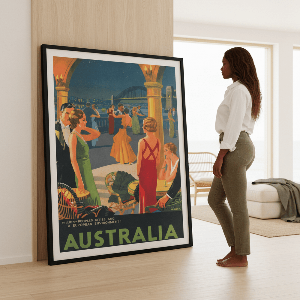 Australia Vintage Retro Wall Art Print wall - art - picture - poster